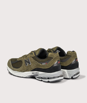 2002R Sneakers by New Balance in U2002RR Woodland. Shot by EQVVS. Back shot.