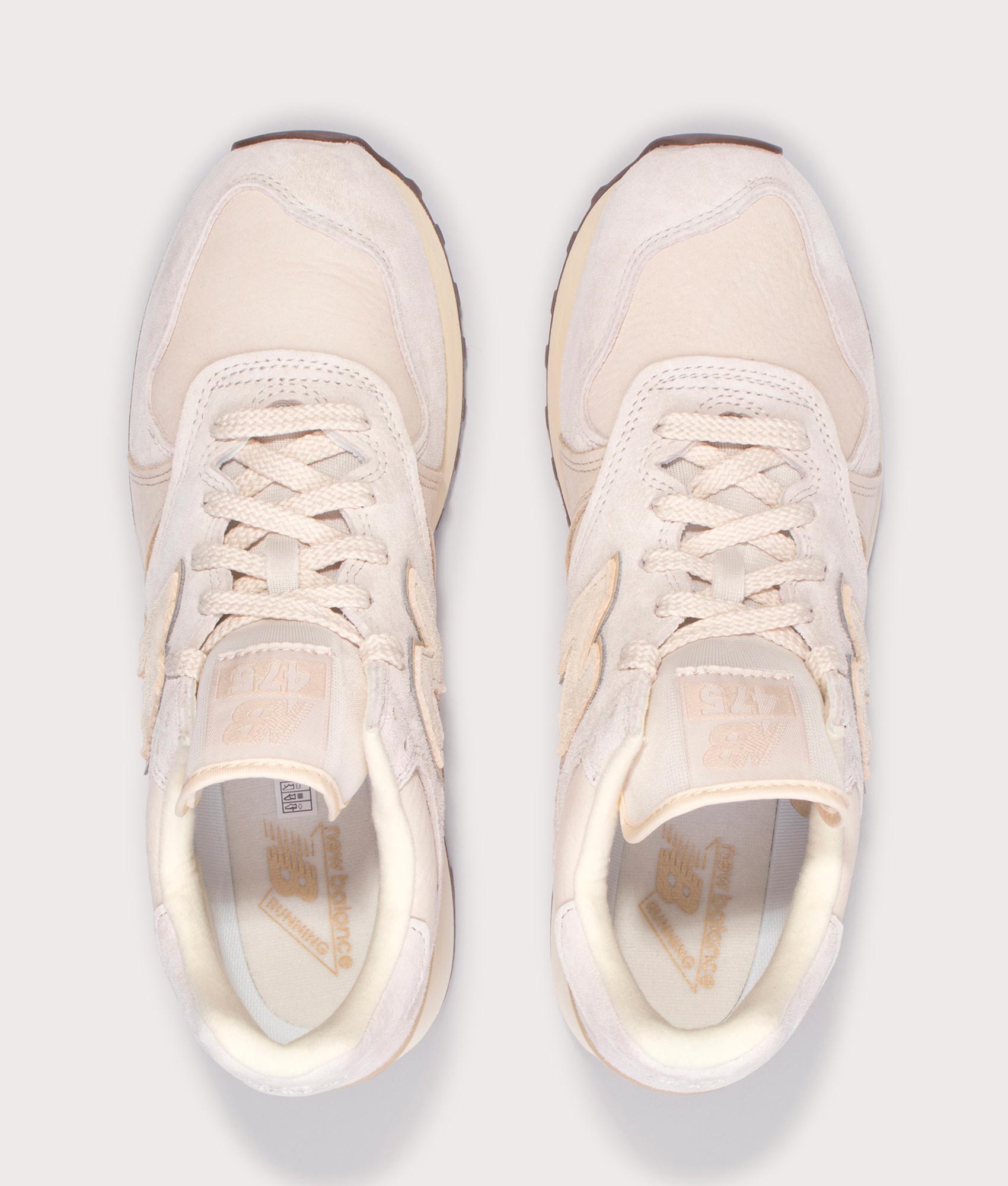 New Balance 475 in Bisque at EQVVS Menswear. Above shirt.