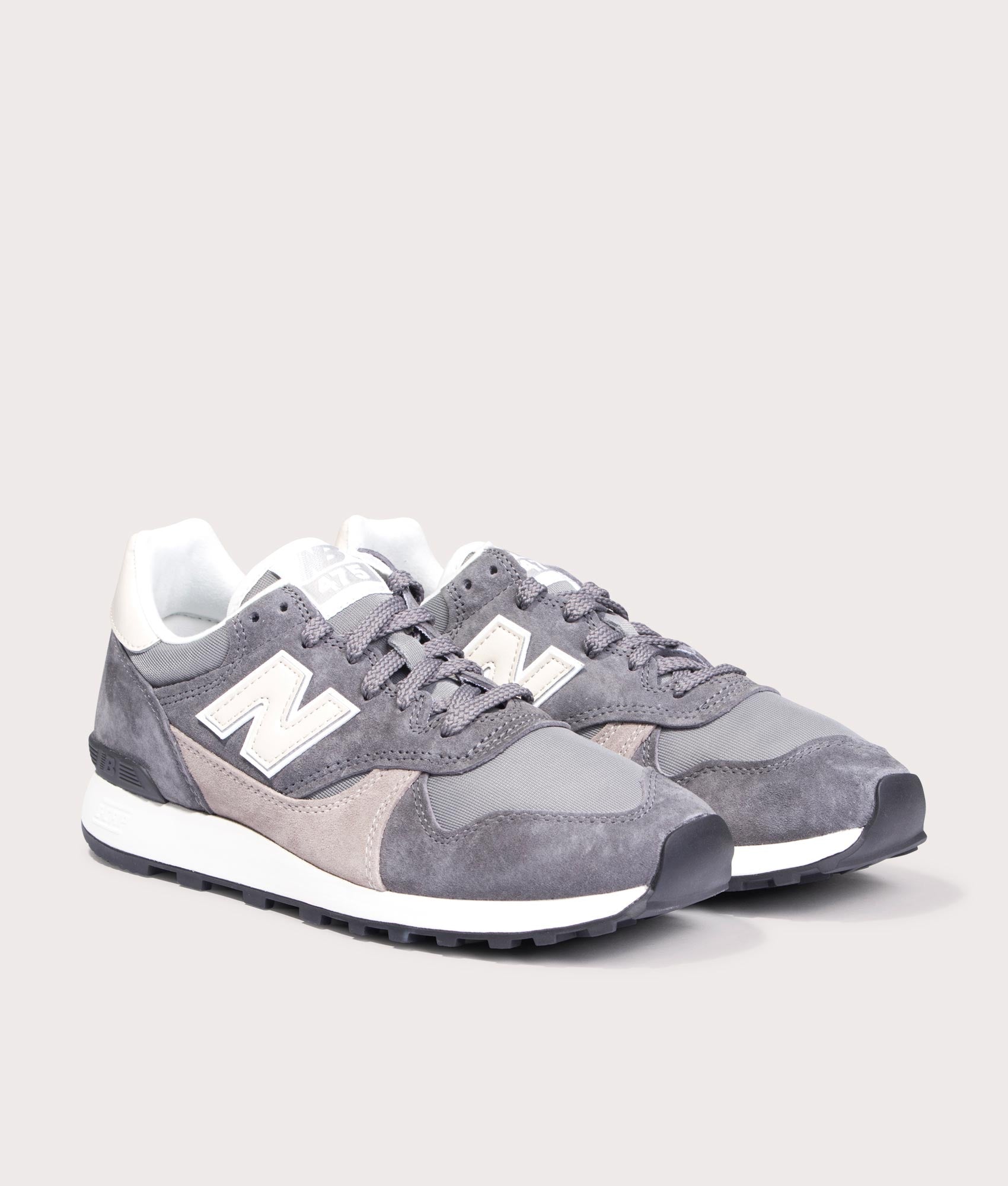New Balance 475 in Castlerock at EQVVS Menswear. Angled front shot. 