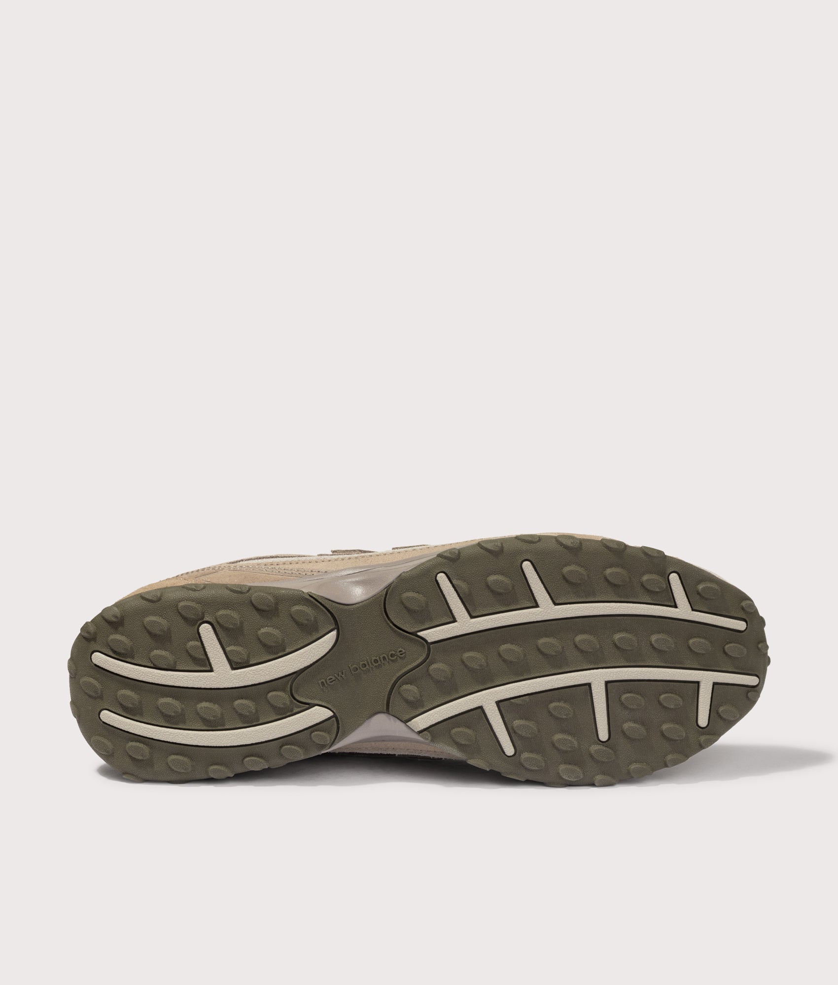 New Balance 204L Sneakers in Mushroom/Arid Stone at EQVVS Menswear. Tread shot.