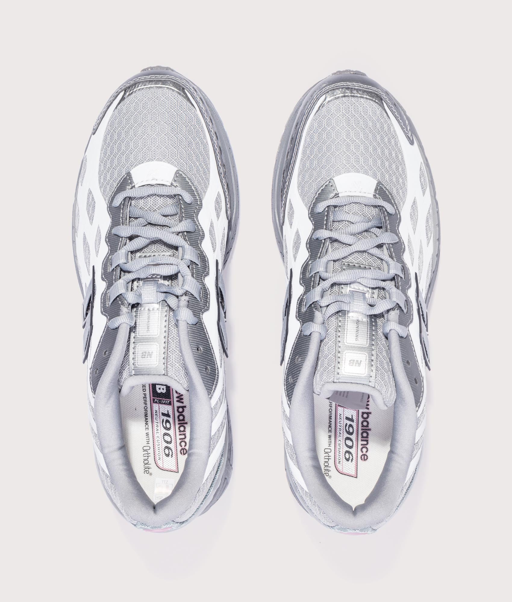 1906 Sneakers in Slate Grey/Rosewood | New Balance | EQVVS | Top reflective shot 
