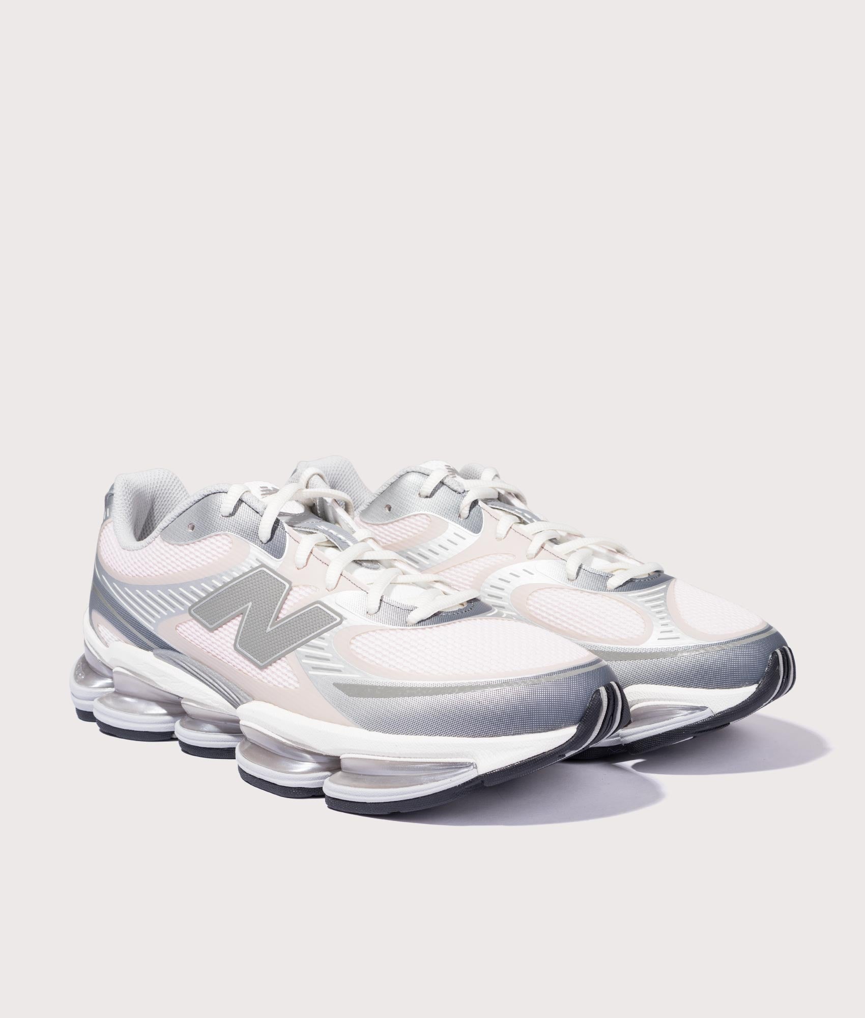 New Balance ABZORB 2000 Sneakers in Truffle Salt at EQVVS Menswear. Angled Front shot.