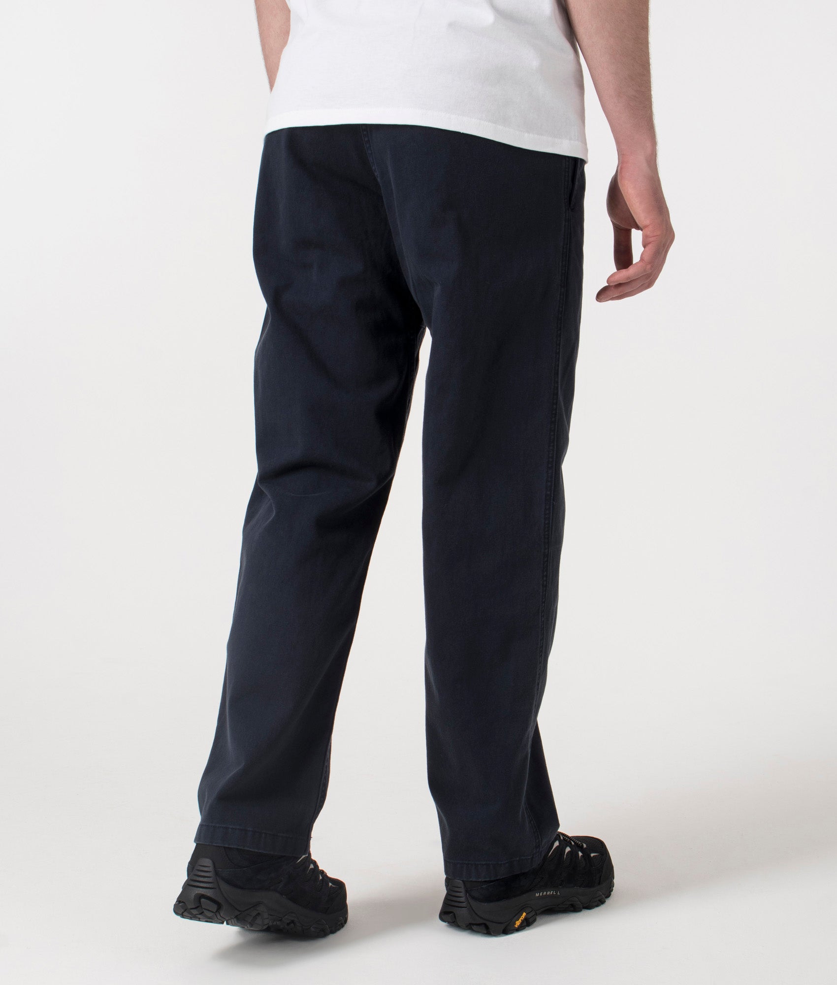 Gramicci Straight Fit Gramicci Pants in Double Navy at EQVVS. Back Shot.