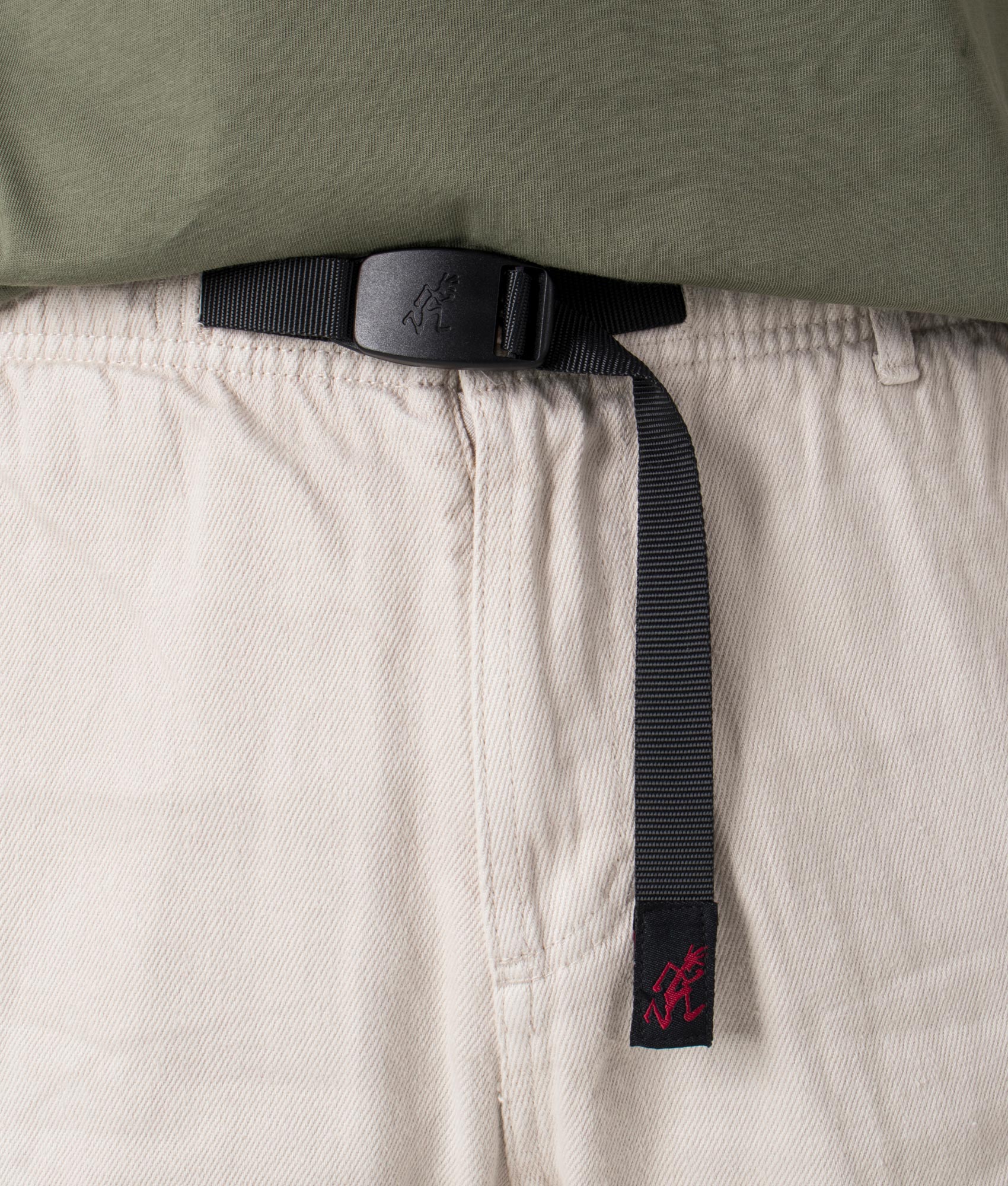 Gramicci Hemp Gramicci Pants in Stone at EQVVS. Front Detail Shot.