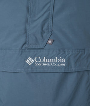 Challenger II Pullover Jacket in Everblue/Crushed Blue | Columbia | EQVVS | Front detail shot 