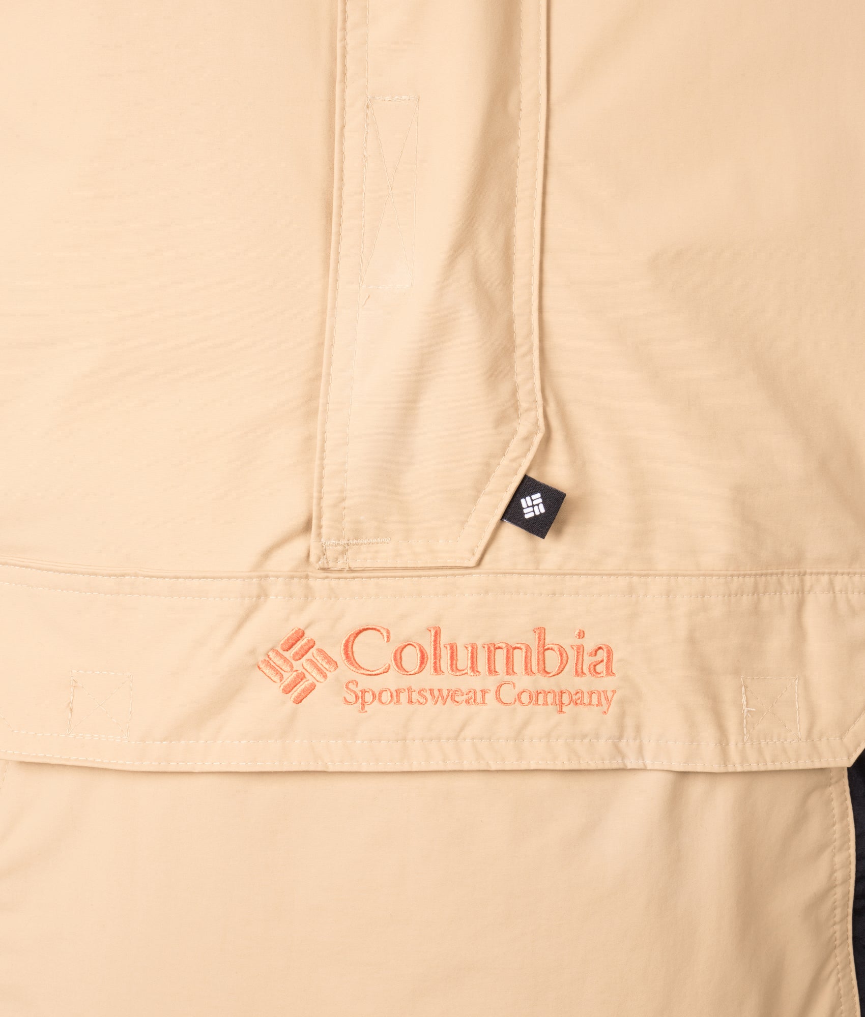 Challenger II Pullover Jacket in Canoe/Black | Columbia | EQVVS | Front detail shot