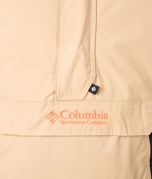 Challenger II Pullover Jacket in Canoe/Black | Columbia | EQVVS | Front detail shot