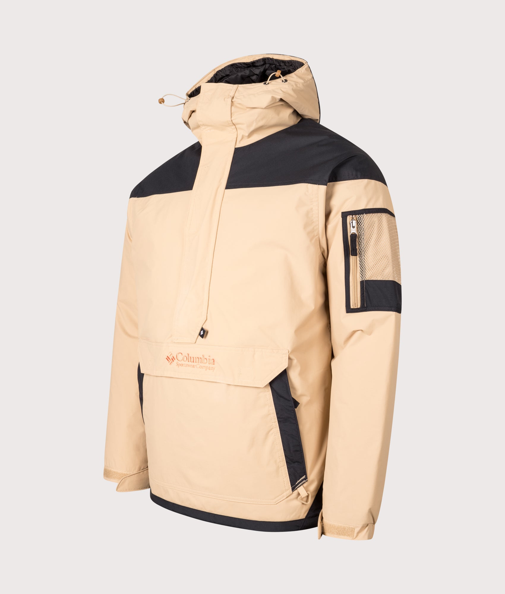 Challenger II Pullover Jacket in Canoe/Black | Columbia | EQVVS | Front angle shot 