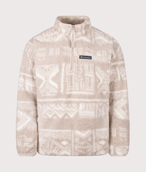 Rugged Ridge High Pile Quarter Zip Sweatshirt in Black Stone Deschutes Days&nbsp; | Columbia | Shot at EQVVS | Front shot 