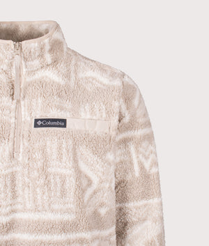 Rugged Ridge High Pile Quarter Zip Sweatshirt in Black Stone Deschutes Days&nbsp; | Columbia | Shot at EQVVS | Front detail shot 
