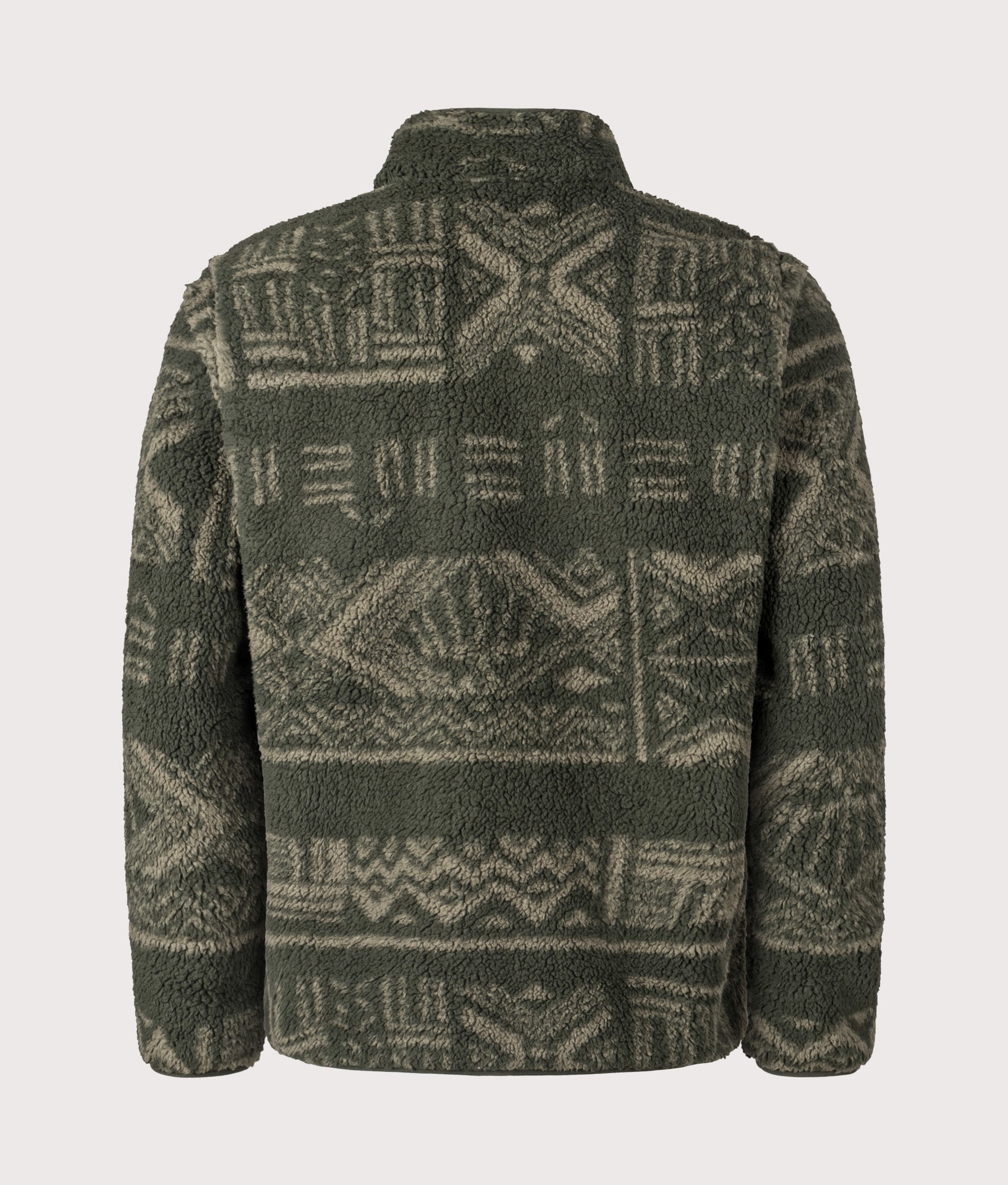 Columbia Rugged Ridge High Pile Quarter Zip Sweatshirt by Columbia in Greenscape Deschutes Days. Shot by EQVVS. Back shot.