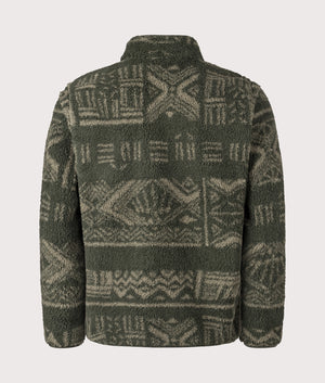 Columbia Rugged Ridge High Pile Quarter Zip Sweatshirt by Columbia in Greenscape Deschutes Days. Shot by EQVVS. Back shot.