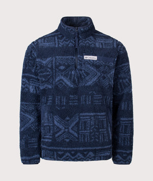 Rugged Ridge High Pile Quarter Zip Sweatshirt in Coll Navy Deschutes Days. | Columbia | Shot at EQVVS | Front shot 