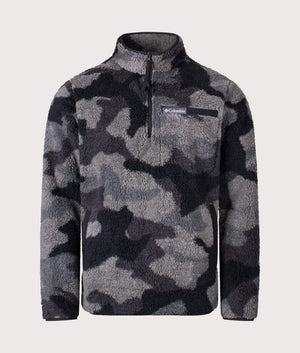 Rugged Ridge High Pile Quarter Zip Sweatshirt in Black Mod Camo. | Columbia | Shot at EQVVS | Front shot 