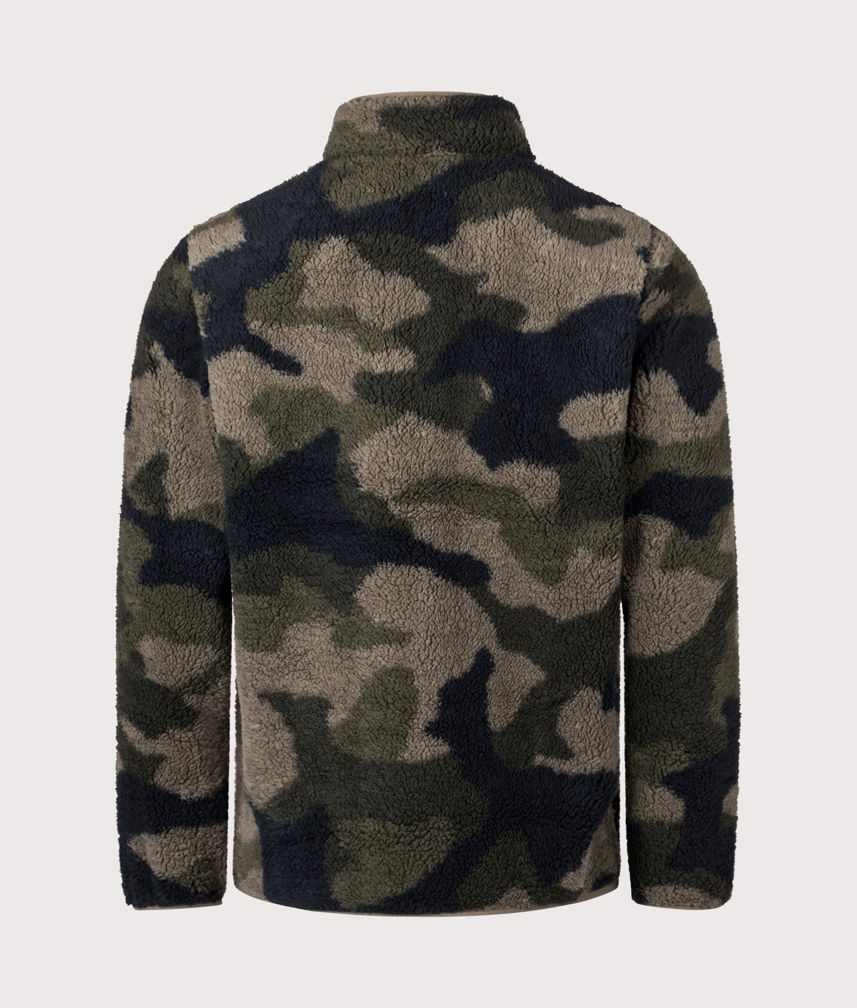 Rugged Ridge High Pile Quarter Zip Sweatshirt in Stone Green Mod Camo. | Columbia | Shot at EQVVS | Back shot 