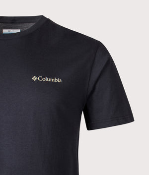 North Cascades T-Shirt in a Black/Framed Treebark | Columbia | Shot at EQVVS | Front detail shot 