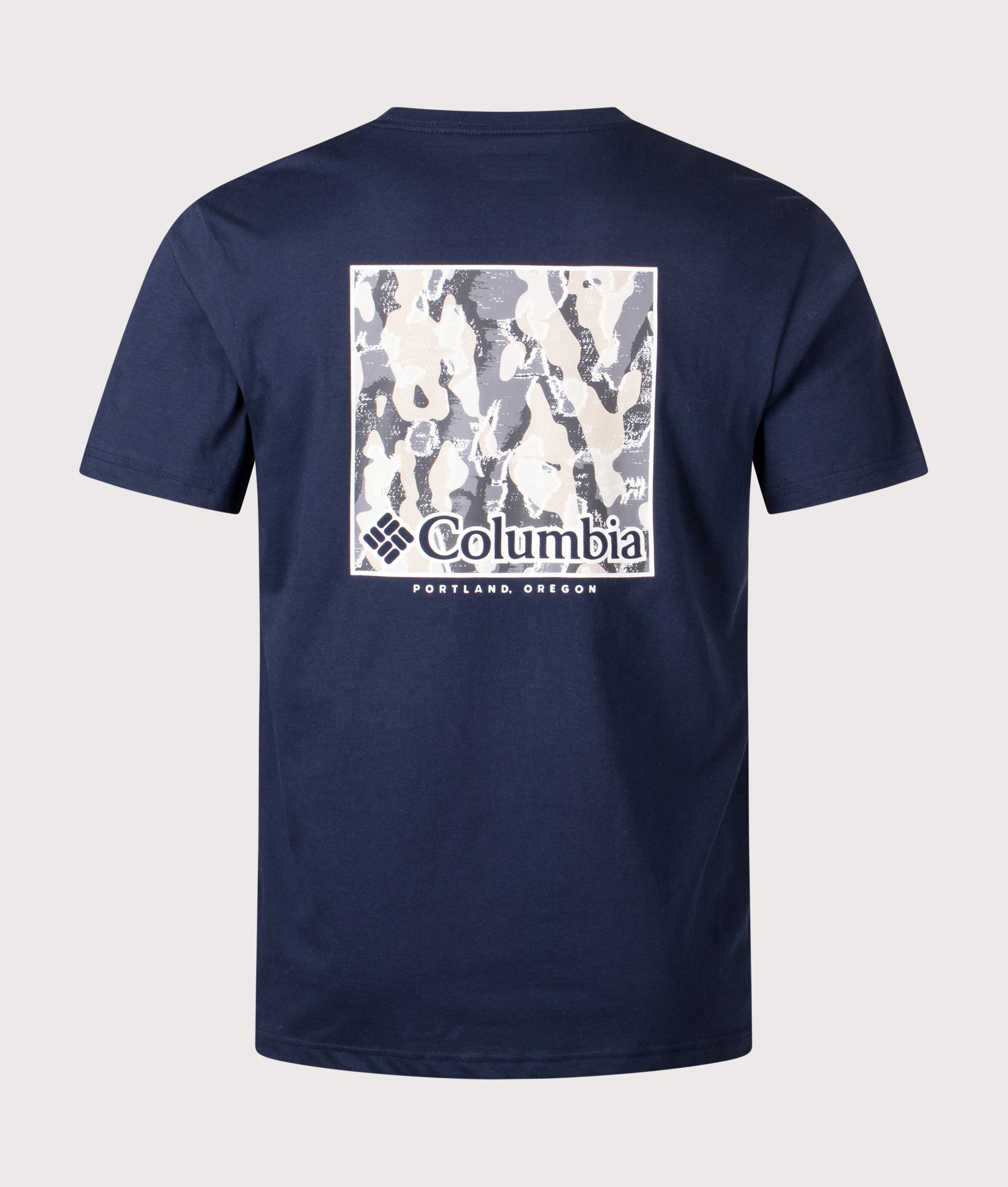 North Cascades T-Shirt in a Collegiate Navy/Framed Treebark | Columbia | Shot at EQVVS | Back shot 