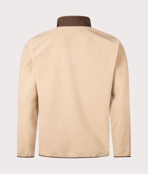 COLUMBIA Sequoia Grove Quarter Zip Fleece Sweatshirt in Canoe/ Dark Stone/ Tobacco at EQVVS Menswear. Back shot.