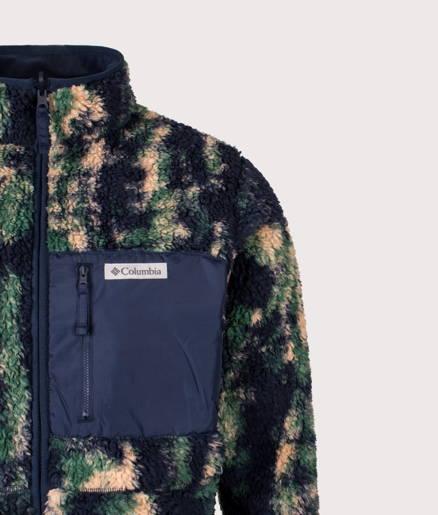 Winter Pass Reversible Fleece Full Zip Sweatshirt in Collegiate Navy | Columbia | Shot at EQVVS | Front detail shot 