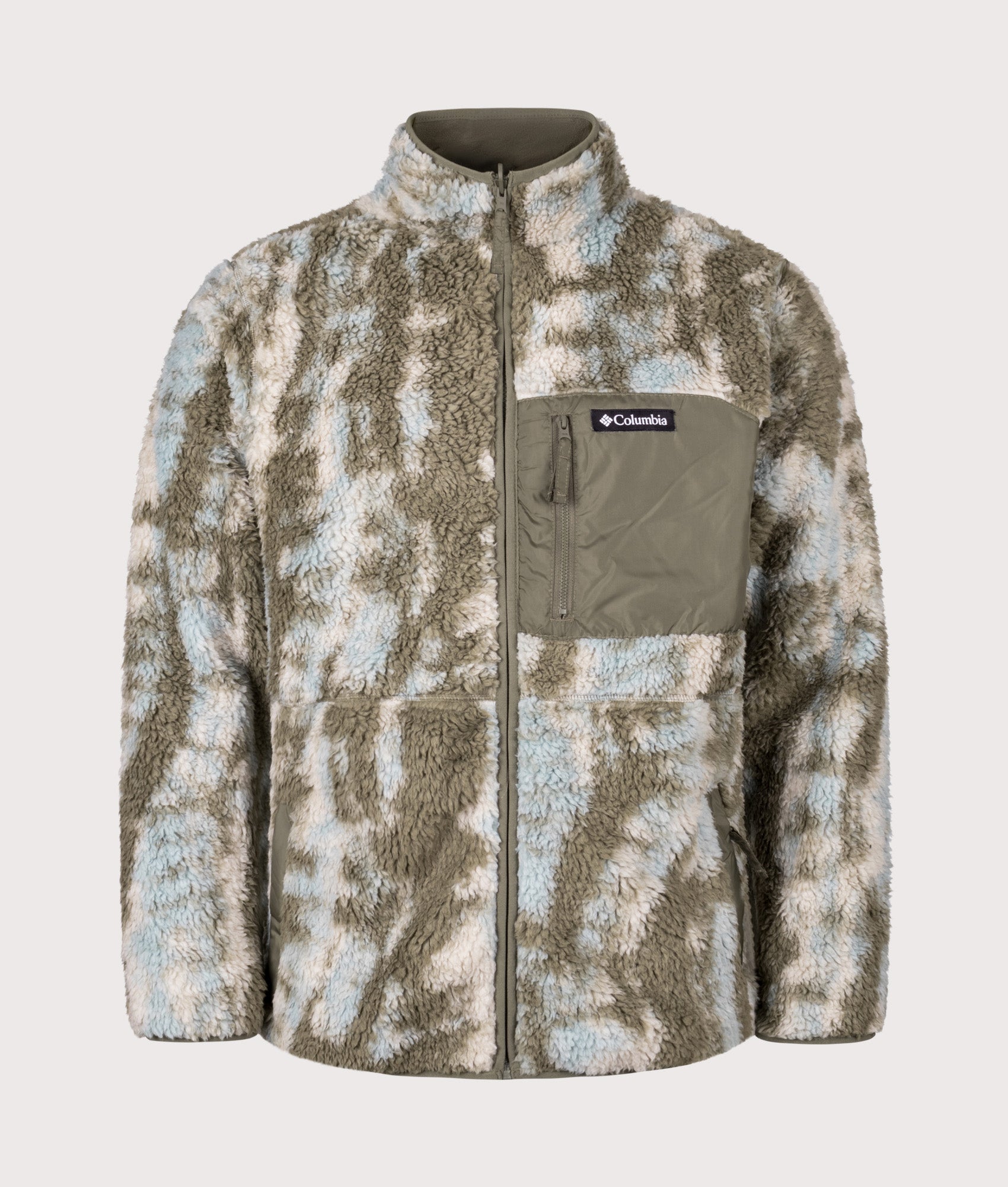 Winter Pass Reversible Fleece Full Zip Sweatshirt in Stone Green Treebark | Columbia | Shot at EQVVS | Front outer shot 
