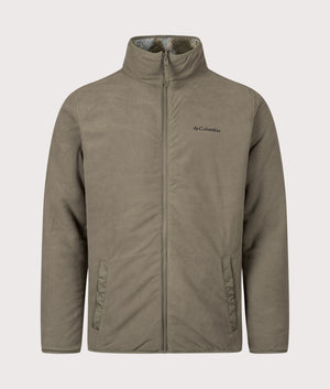 Winter Pass Reversible Fleece Full Zip Sweatshirt in Stone Green Treebark | Columbia | Shot at EQVVS | Front inner shot 