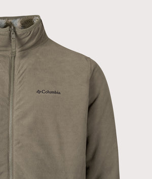 Winter Pass Reversible Fleece Full Zip Sweatshirt in Stone Green Treebark | Columbia | Shot at EQVVS | Front detail inner shot 