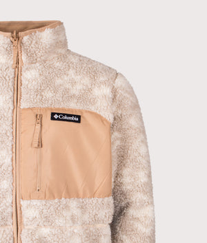 Winter Pass Reversible Fleece Full Zip Sweatshirt in Canoe/Dark Stone | Columbia | Shot at EQVVS | Front detail outer shot 