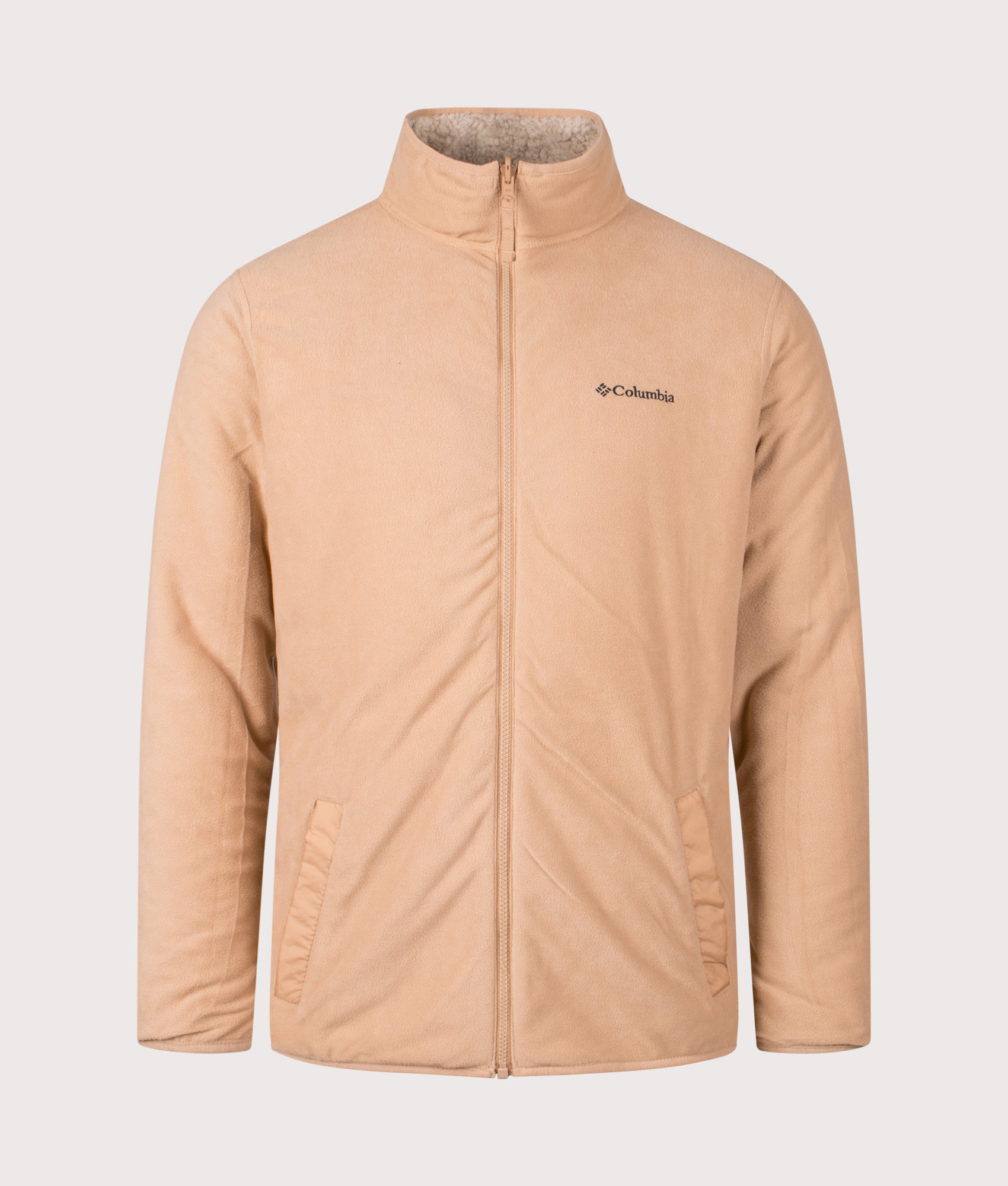Winter Pass Reversible Fleece Full Zip Sweatshirt in Canoe/Dark Stone | Columbia | Shot at EQVVS | Front inner shot 