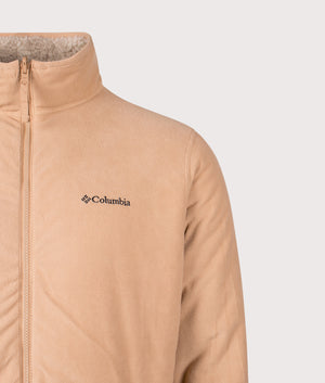 Winter Pass Reversible Fleece Full Zip Sweatshirt in Canoe/Dark Stone | Columbia | Shot at EQVVS | Front inner detail shot 
