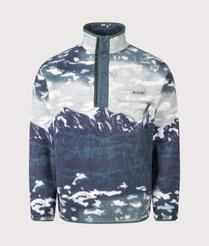 Helvetia II Printed Half Snap Fleece Sweatshirt in Crushed Blue Sisters | Columbia | EQVVS | Front shot 