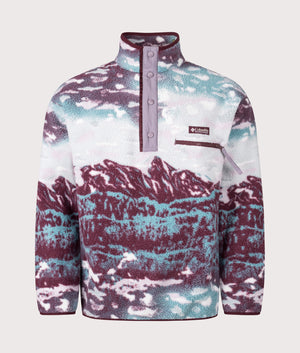 Helvetia II Printed Half Snap Fleece Sweatshirt in Rich Wine Sisters | Columbia | EQVVS | Front shot 