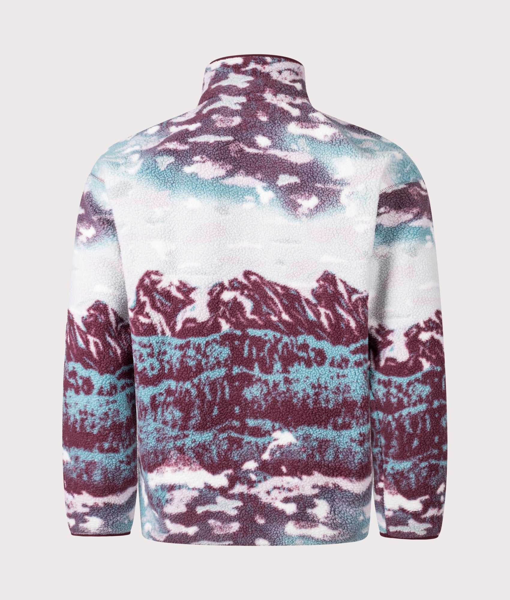 Helvetia II Printed Half Snap Fleece Sweatshirt in Rich Wine Sisters | Columbia | EQVVS | Back shot 