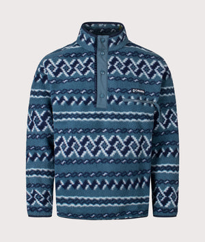 Helvetia II Printed Half Snap Fleece Sweatshirt in Everblue KnitKnot | Columbia | Shot at EQVVS | Front shot 
