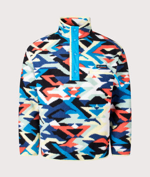 Helvetia II Printed Half Snap Fleece Sweatshirt in Compass Blue Reflections | Columbia | EQVVS | Front shot 