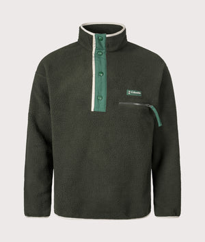Helvetia II Printed Half Snap Fleece Sweatshirt in Greenscape | Columbia | EQVVS | Front shot 