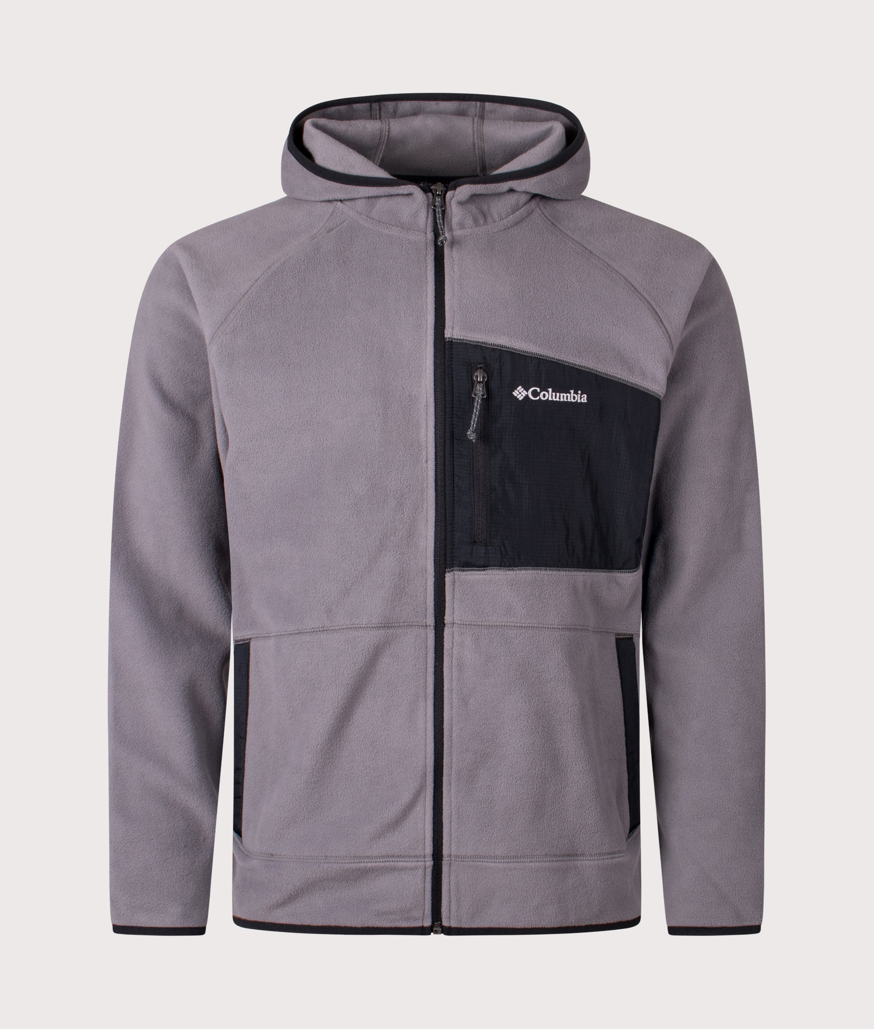 Fast Trek Overlay Full Zip Hoodie in City Grey/Black | Columbia | Shot at EQVVS | Front shot 