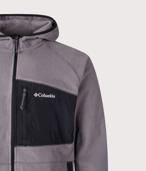 Fast Trek Overlay Full Zip Hoodie in City Grey/Black | Columbia | Shot at EQVVS | Front detail shot 