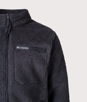 Rugged Ridge High Pile Full Zip Fleece Sweatshirt in Black | Columbia | Shot at EQVVS | Front detail shot 