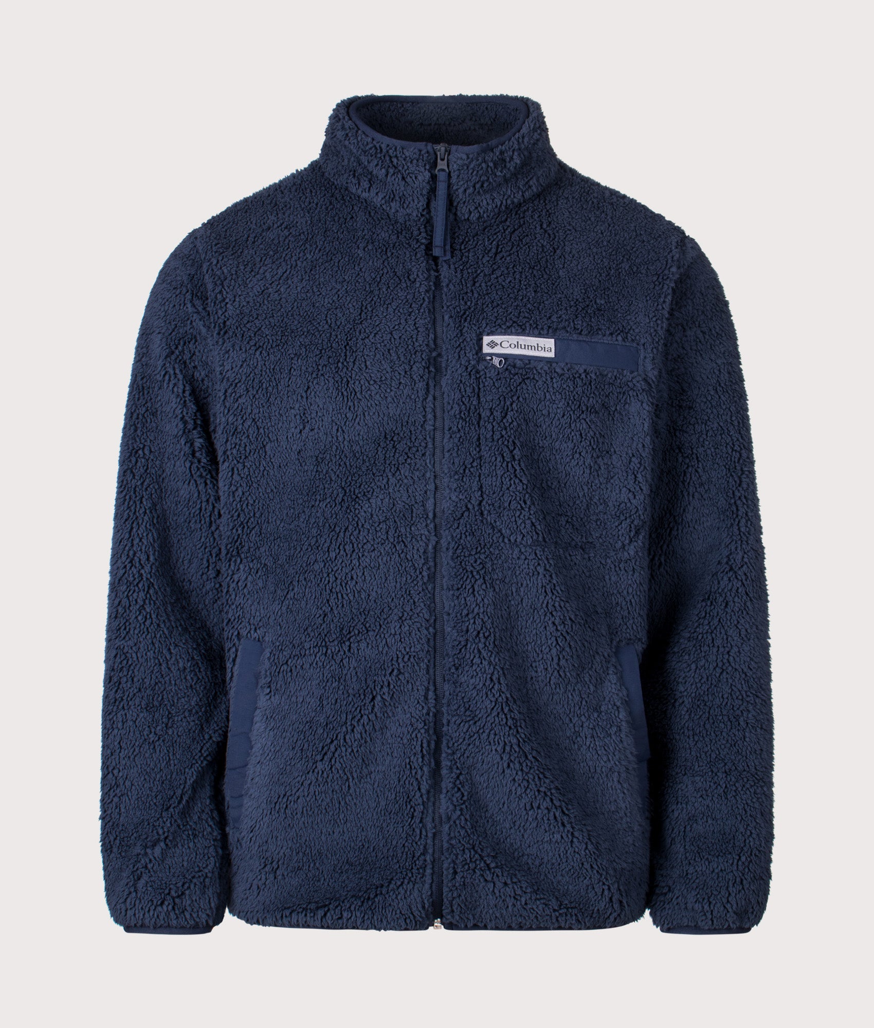 Rugged Ridge High Pile Full Zip Fleece Sweatshirt in Collegiate Navy | Columbia | Shot at EQVVS | Front shot 