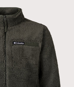 Rugged Ridge High Pile Full Zip Fleece Sweatshirt in Greenscape| Columbia | Shot at EQVVS | Front detail shot 