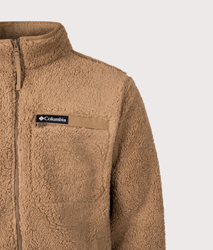 Rugged Ridge High Pile Full Zip Fleece Sweatshirt in Delta | Columbia | Shot at EQVVS | Front detail shot 