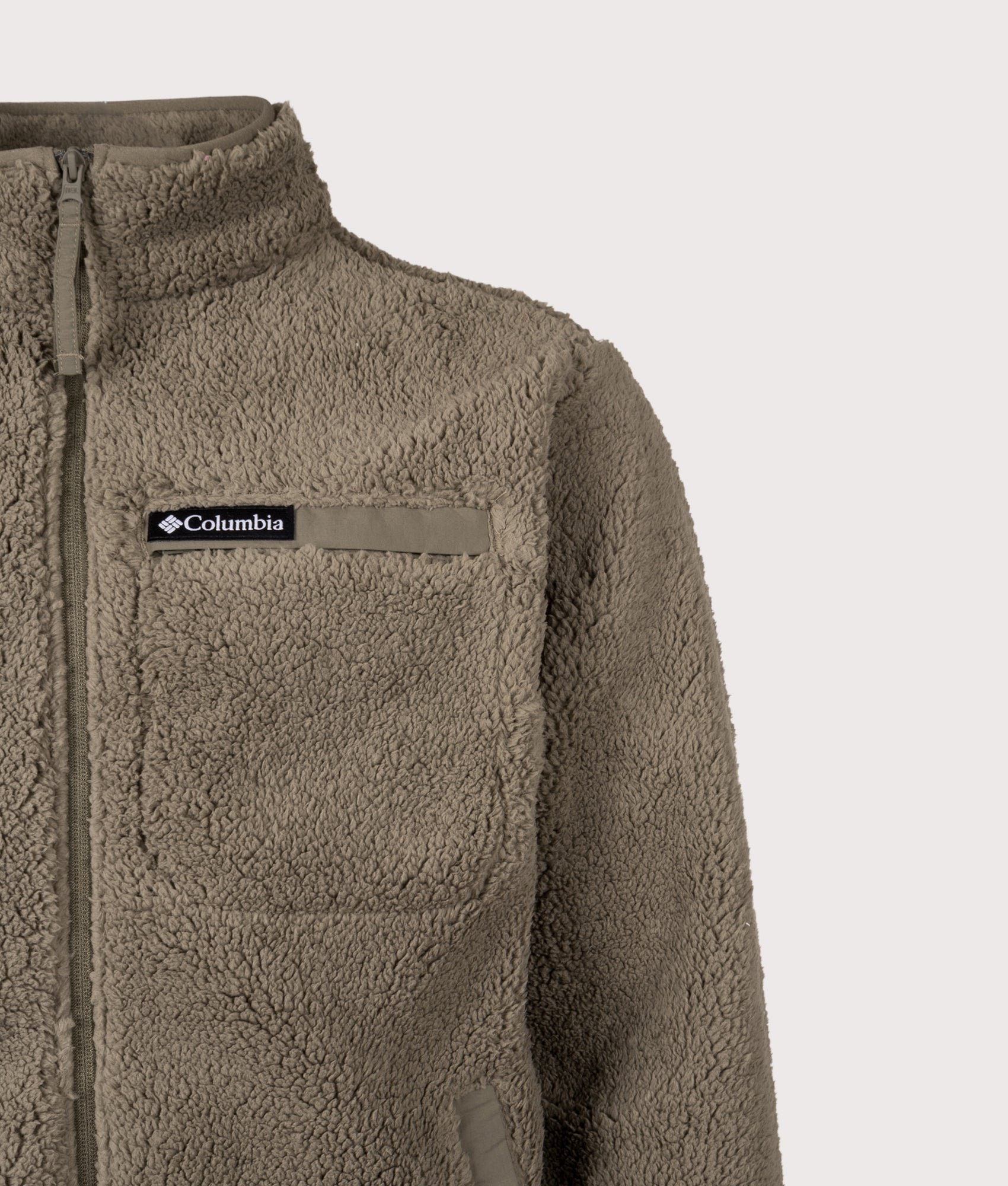 Rugged Ridge High Pile Full Zip Fleece Sweatshirt in Delta | Columbia | Shot at EQVVS | Front detail shot 