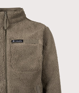 Rugged Ridge High Pile Full Zip Fleece Sweatshirt in Delta | Columbia | Shot at EQVVS | Front detail shot 