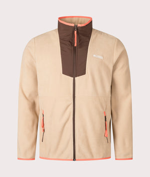 Columbia Sequoia Grove Full Zip Sweatshirt arrives in Canoe/ Tobacco at EQVVS Menswear. Front shot.