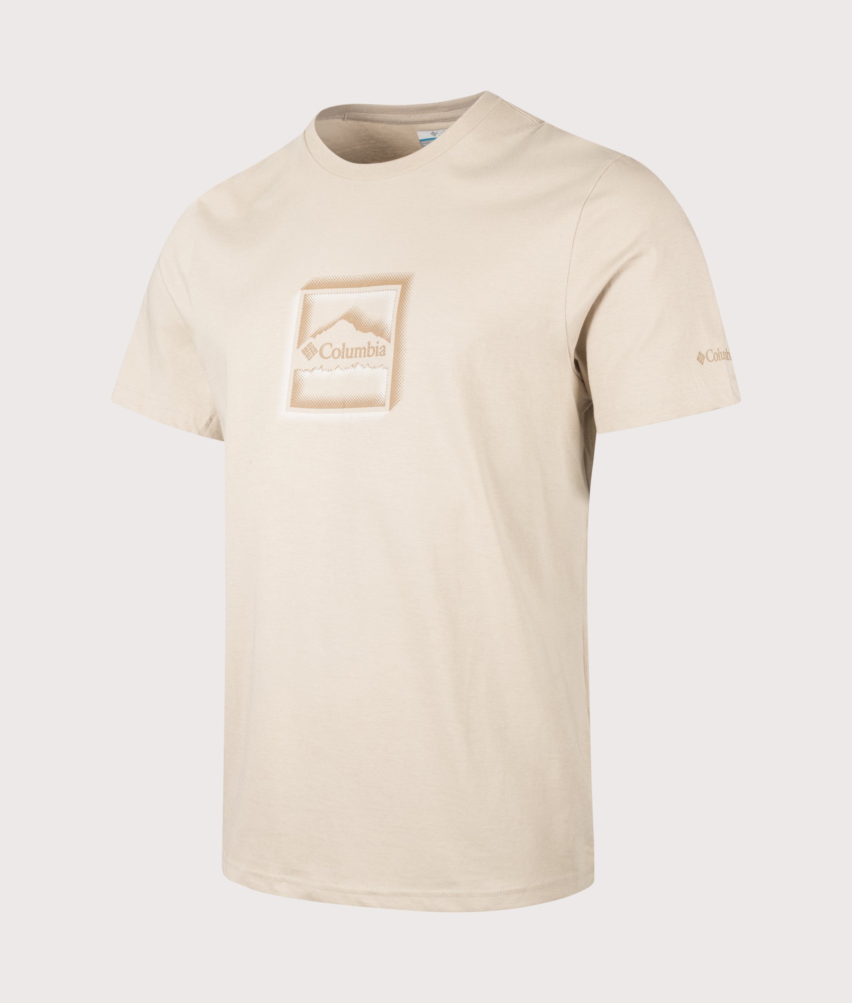 CSC Seasonal Graphic T-Shirt in Ancient Fossil/Illuminated Brand by Columbia. Shot by EQVVS. Front angled shot.