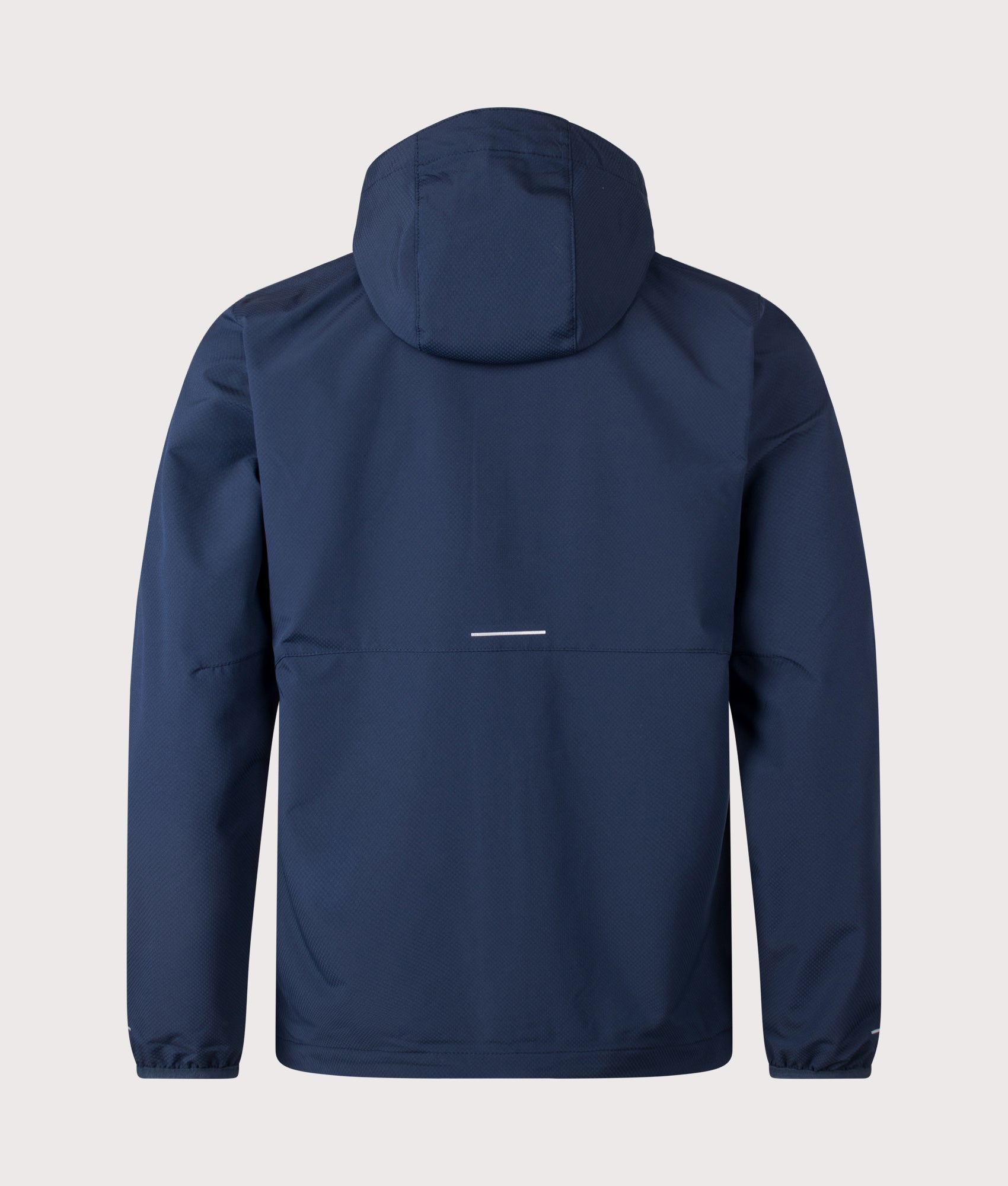 Tall Heights III Hooded Softshell Jacket in Collegiate Navy/City Grey by Columbia. Shot by EQVVS. Back shot.