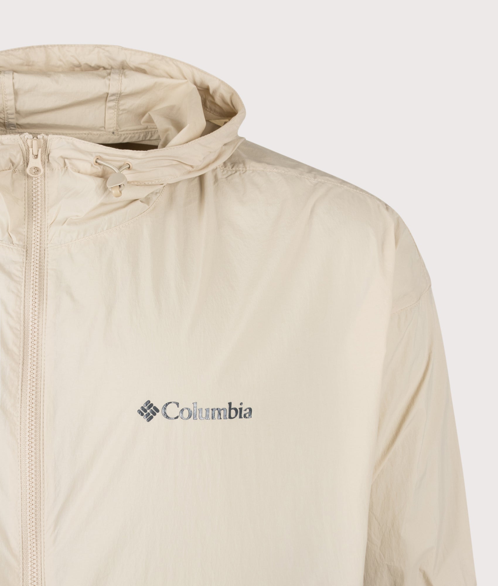 Street Heights Windbreaker in Ancient Fossil by Columbia. Shot by EQVVS. Detail Shot.