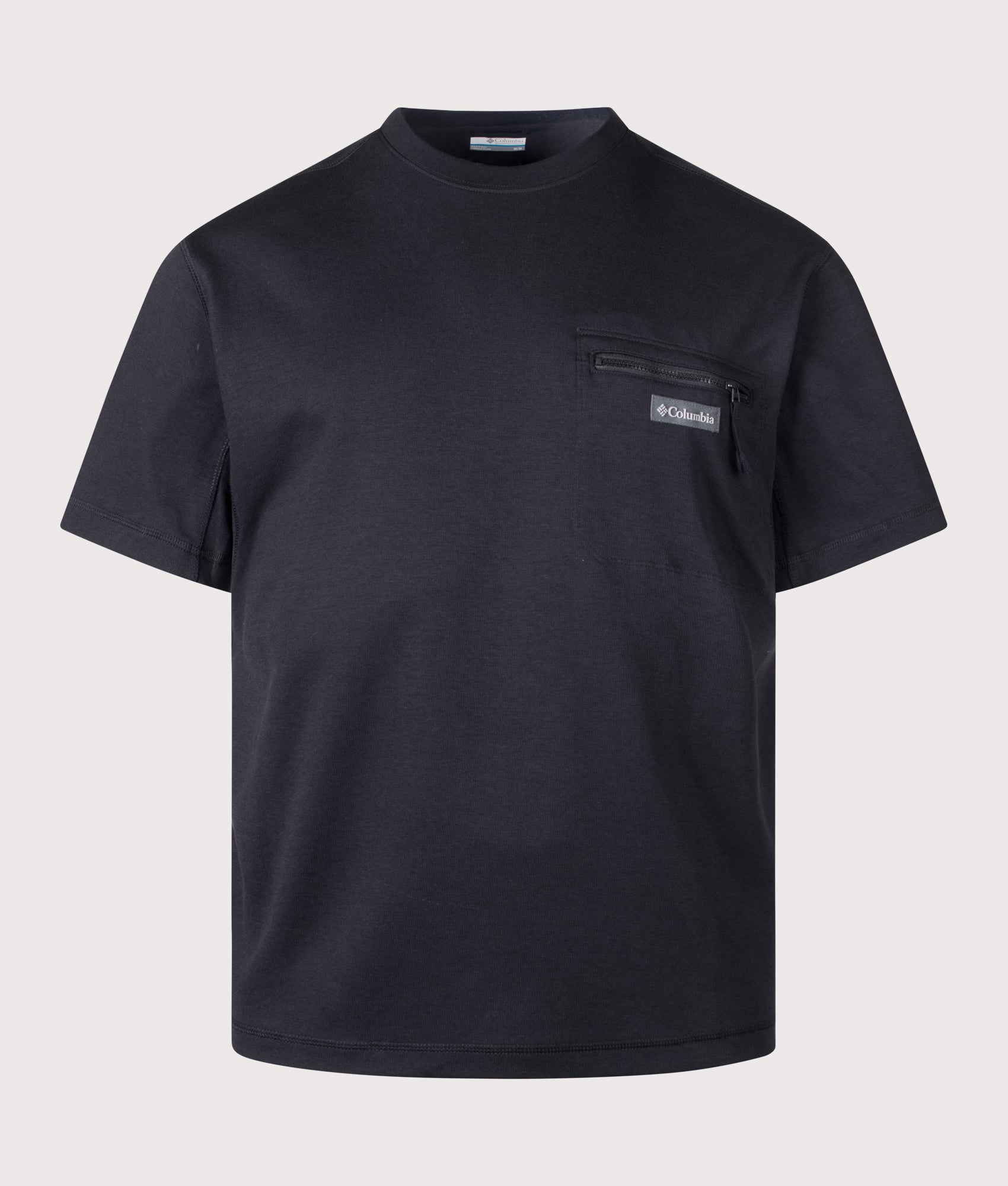Columbia Echo Passage Crew T-Shirt in Black at EQVVS Menswear. Front shot.