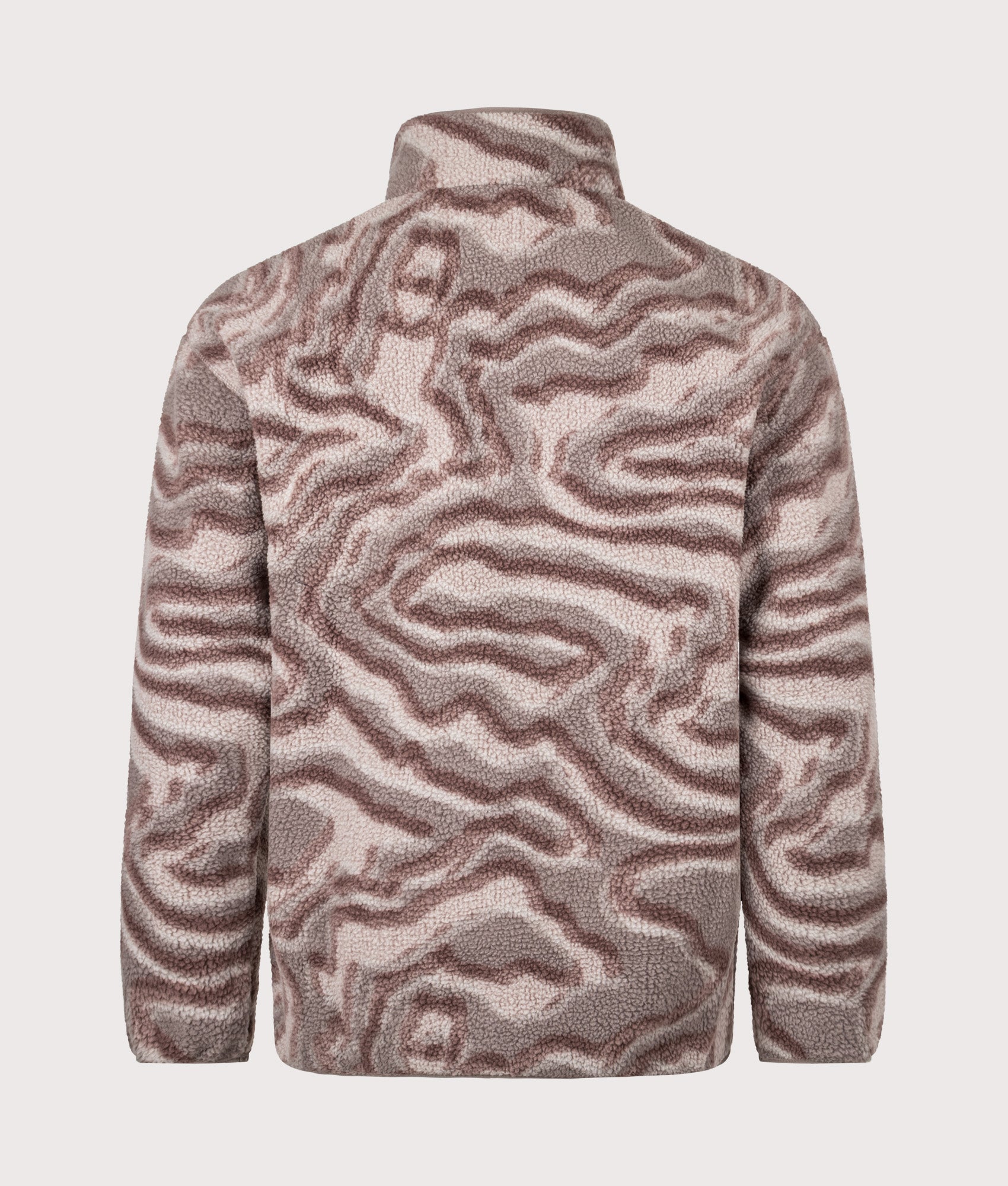 Columbia Helvetia II Printed Half Snap Fleece in Iron and Topoglitch at EQVVS Menswear. Back shot. 