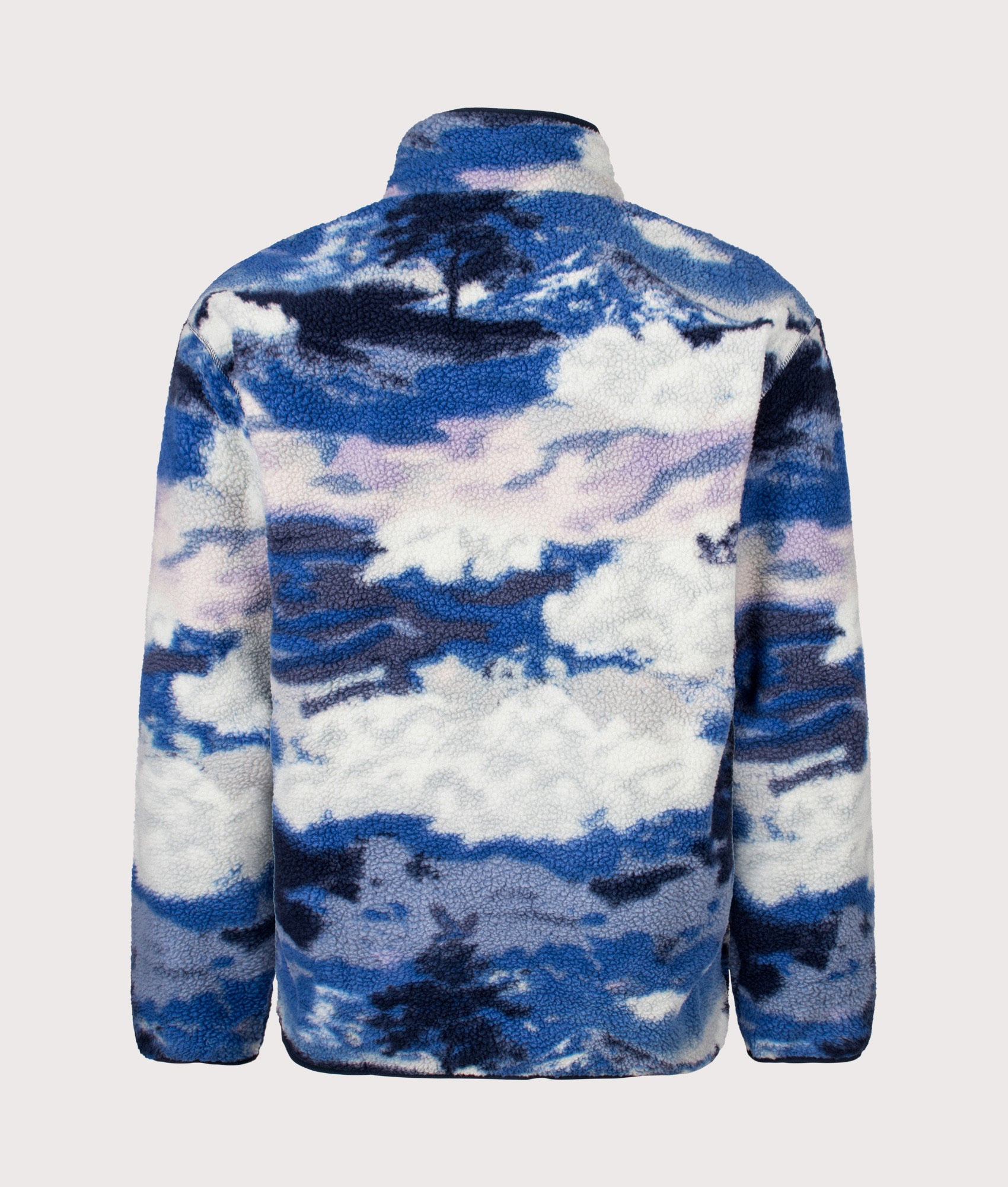 Columbia Helvetia II Printed Half Snap Fleece in Collegiate Navy and Dreaming at EQVVS Menswear. Back shot.